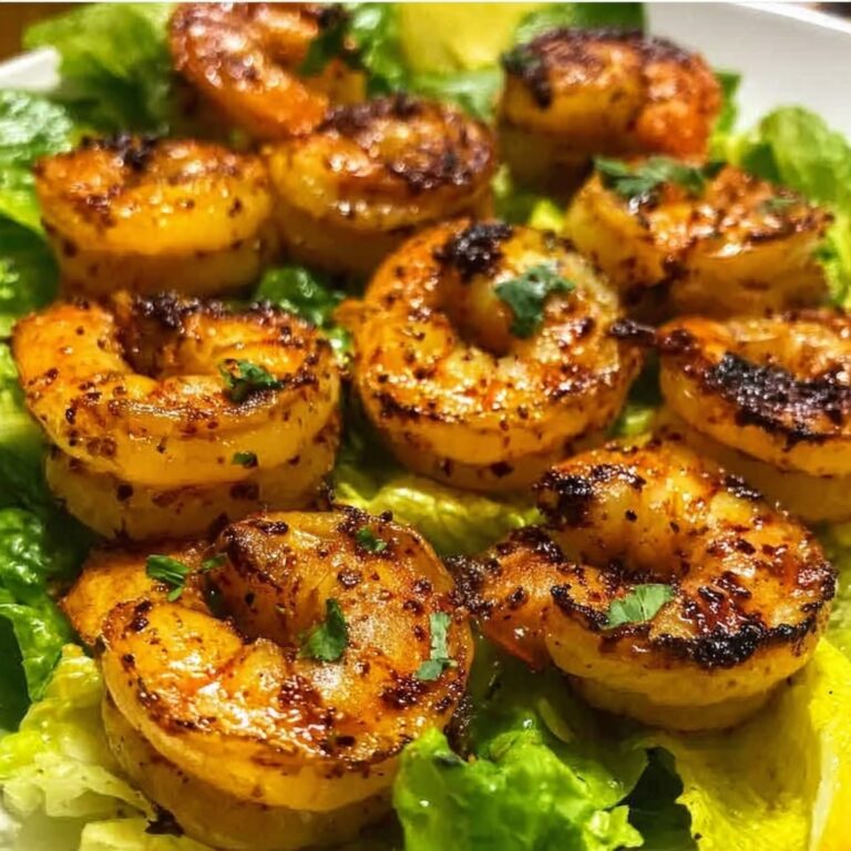 Hot Honey Blackened Shrimp Caesar Salad Recipe