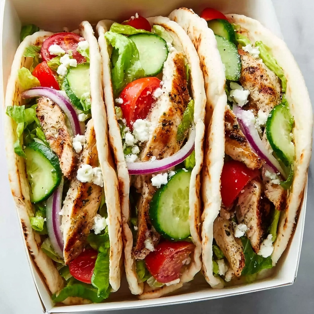 Chicken Pitas with Greek Yogurt Cucumber Sauce Recipe - Recipe Image