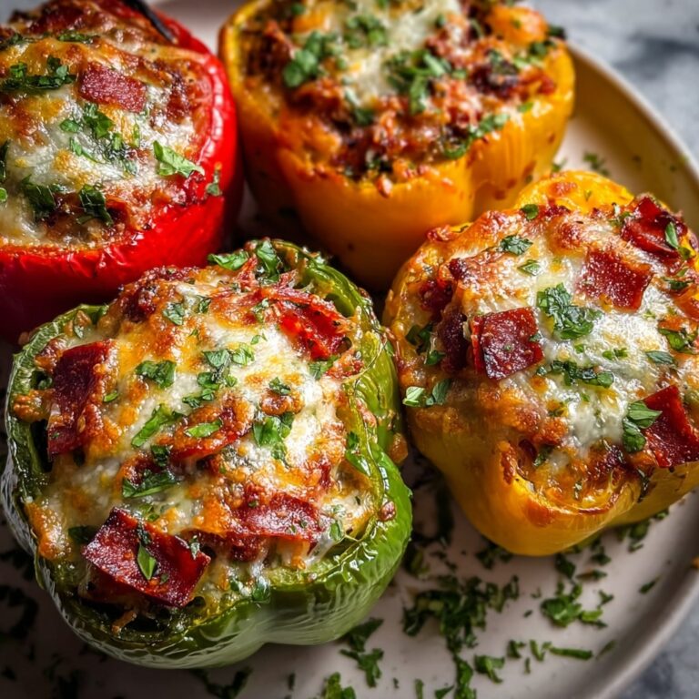 Creamy Pizza Stuffed Peppers Recipe