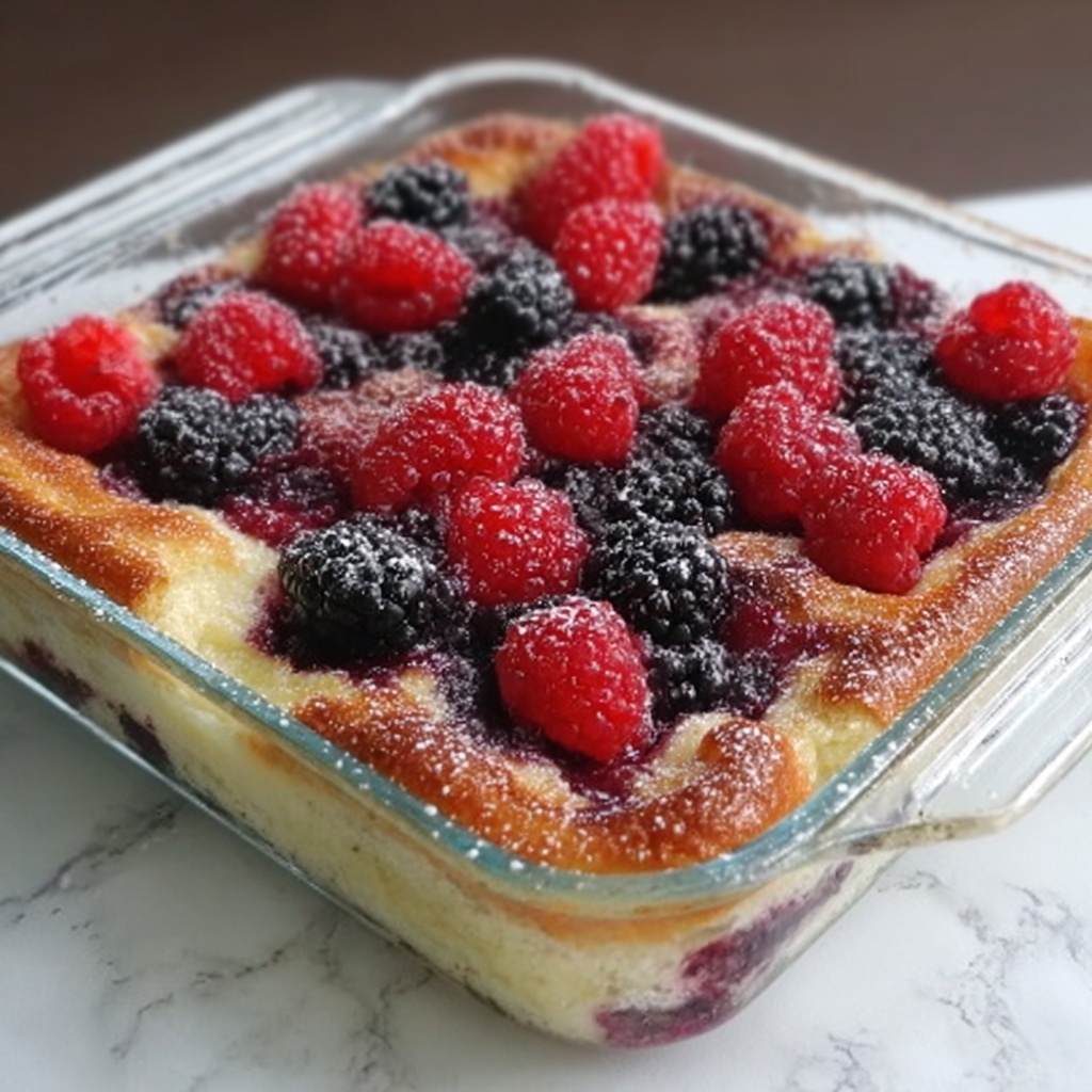 Overnight Berry Bread Breakfast Casserole Recipe - Recipe Image