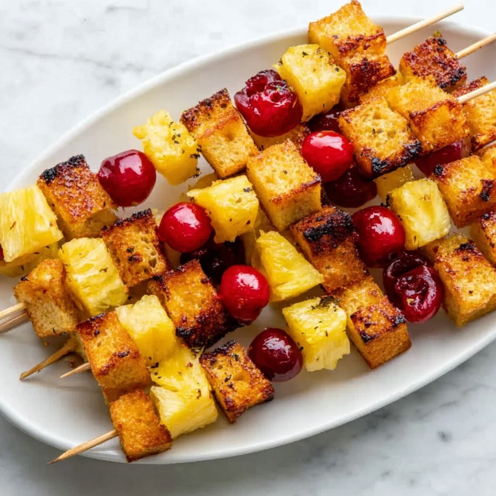 Pineapple Upside Down Cake Kabobs Recipe - Recipe Image