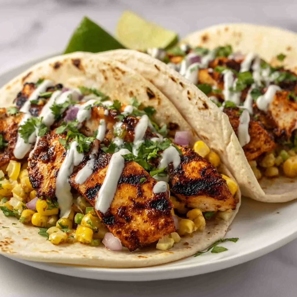 Fiery Street Corn Chicken Tacos Recipe - Recipe Image