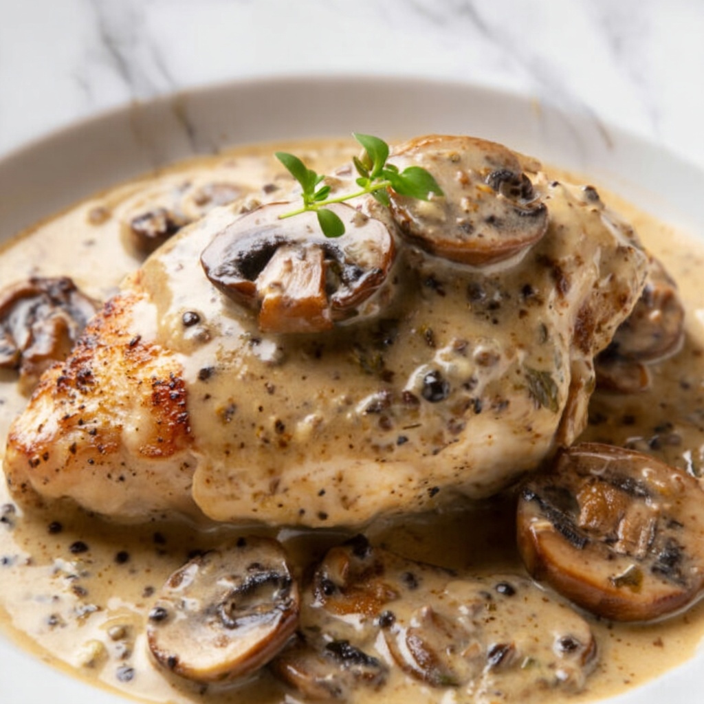 Creamy Chicken Stroganoff with Egg Noodles Recipe - Recipe Image