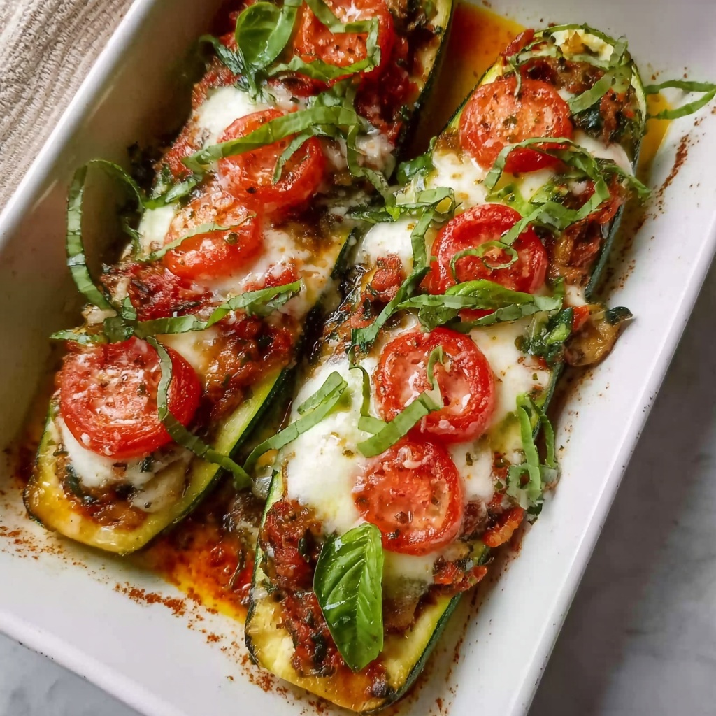 Caprese Stuffed Zucchini Boats Recipe - Recipe Image