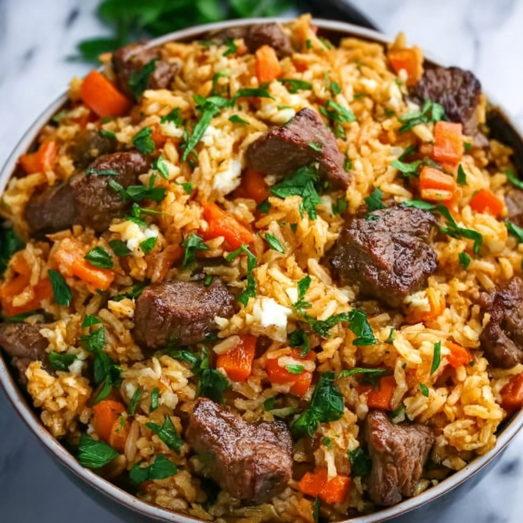 Steak & Queso Rice: A Tex-Mex Fiesta at Home Recipe - Recipe Image