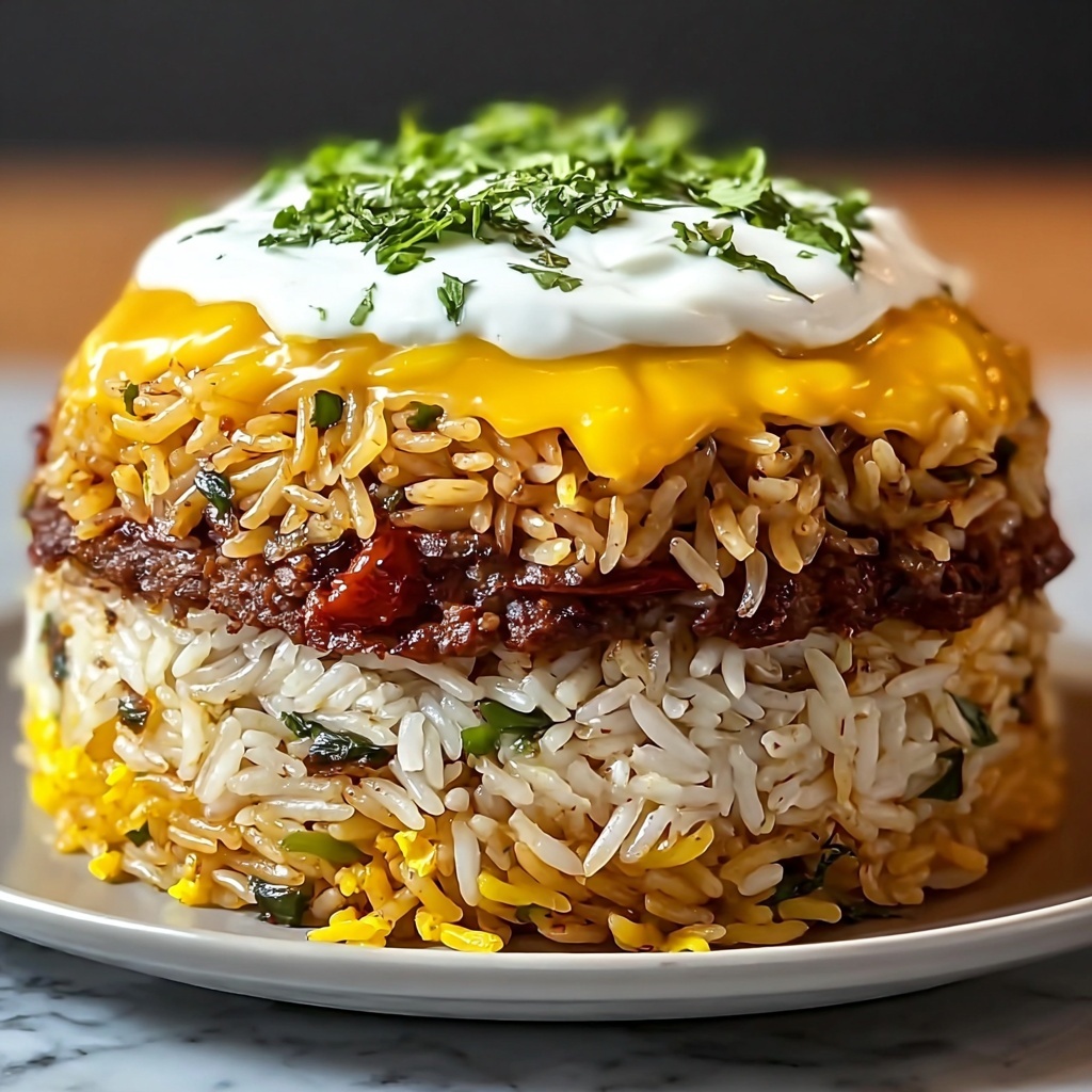 A Family Favorite: Mediterranean Falafel Rice Stack Recipe - Recipe Image