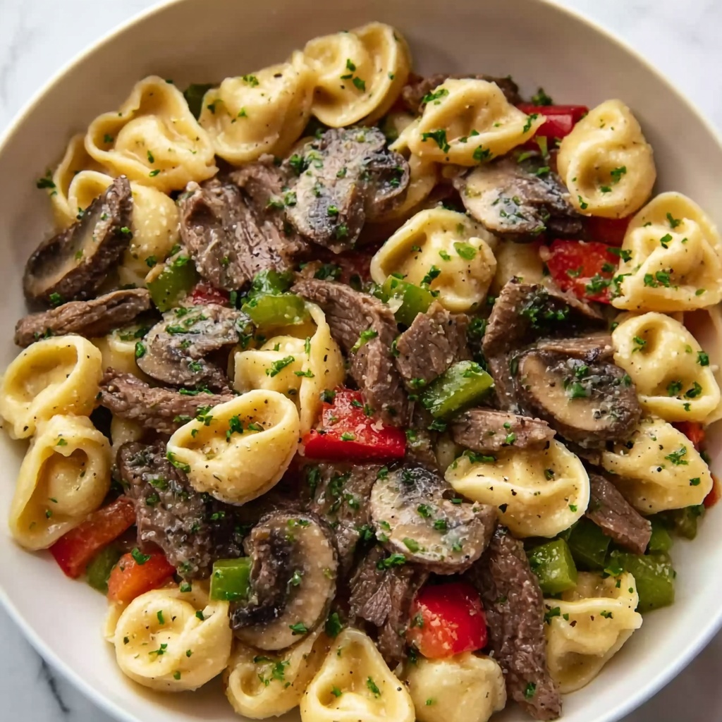 Philly Cheesesteak Tortellini Recipe - Recipe Image