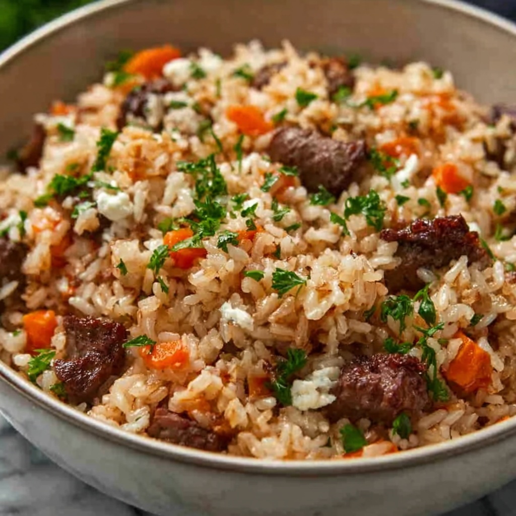 Steak & Queso Rice: A Tex-Mex Fiesta at Home Recipe - Recipe Image