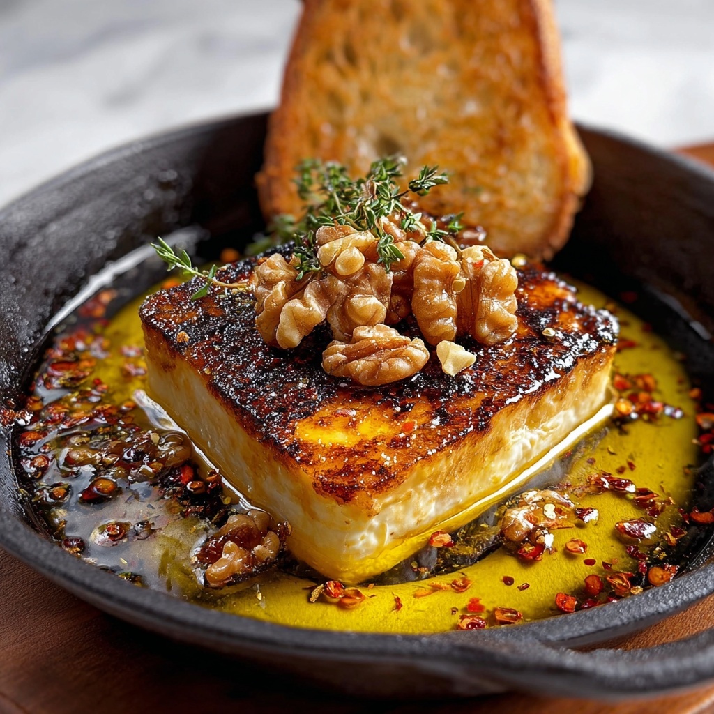 Caramelized Feta with Chili-Honey – Irresistible & Easy Appetizer Recipe - Recipe Image