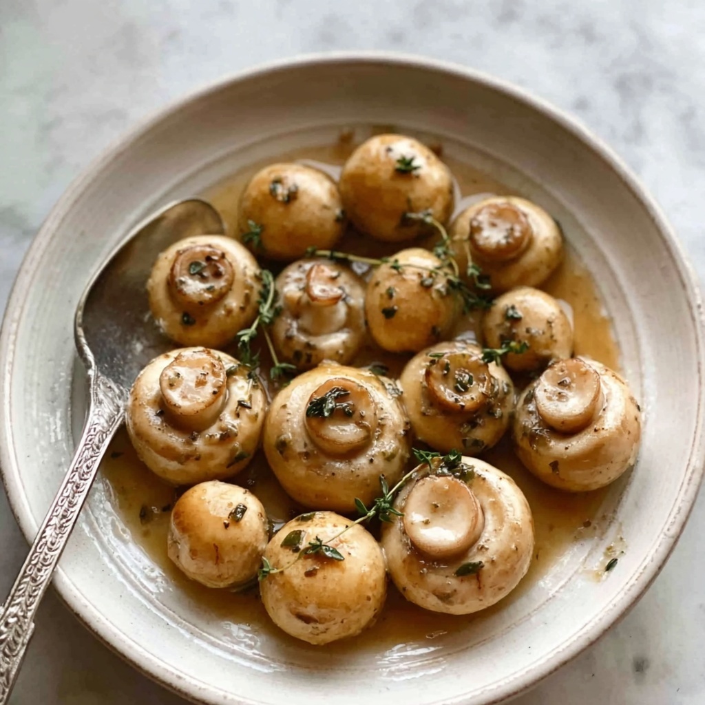 Creamy Garlic Butter Tuscan Mushrooms Recipe - Recipe Image