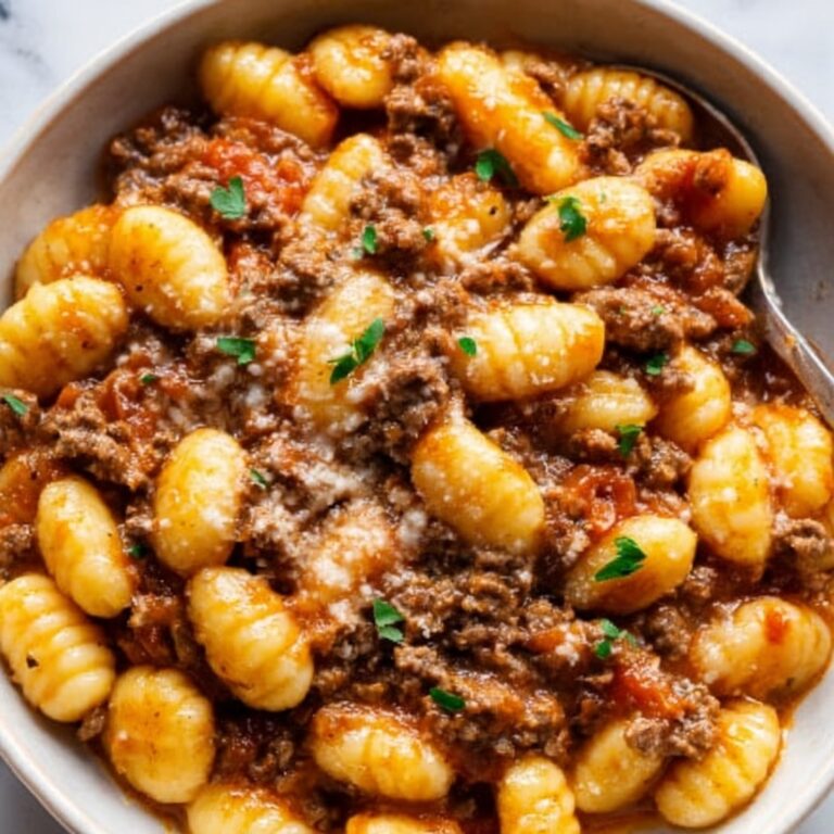 Gnocchi Bolognese with Crispy Gnocchi and Cherry Tomatoes Recipe