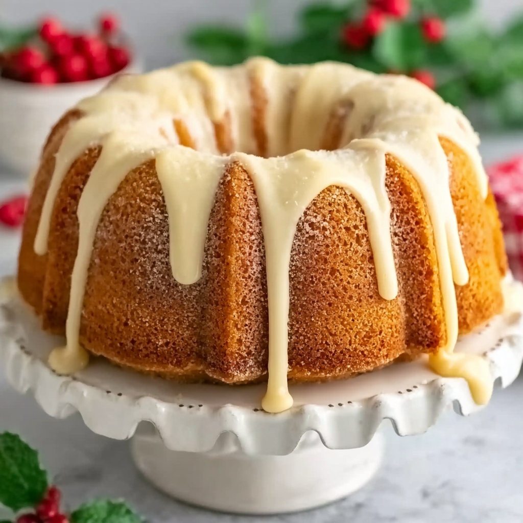 Eggnog Bundt Cake with Eggnog Frosting Recipe - Recipe Image