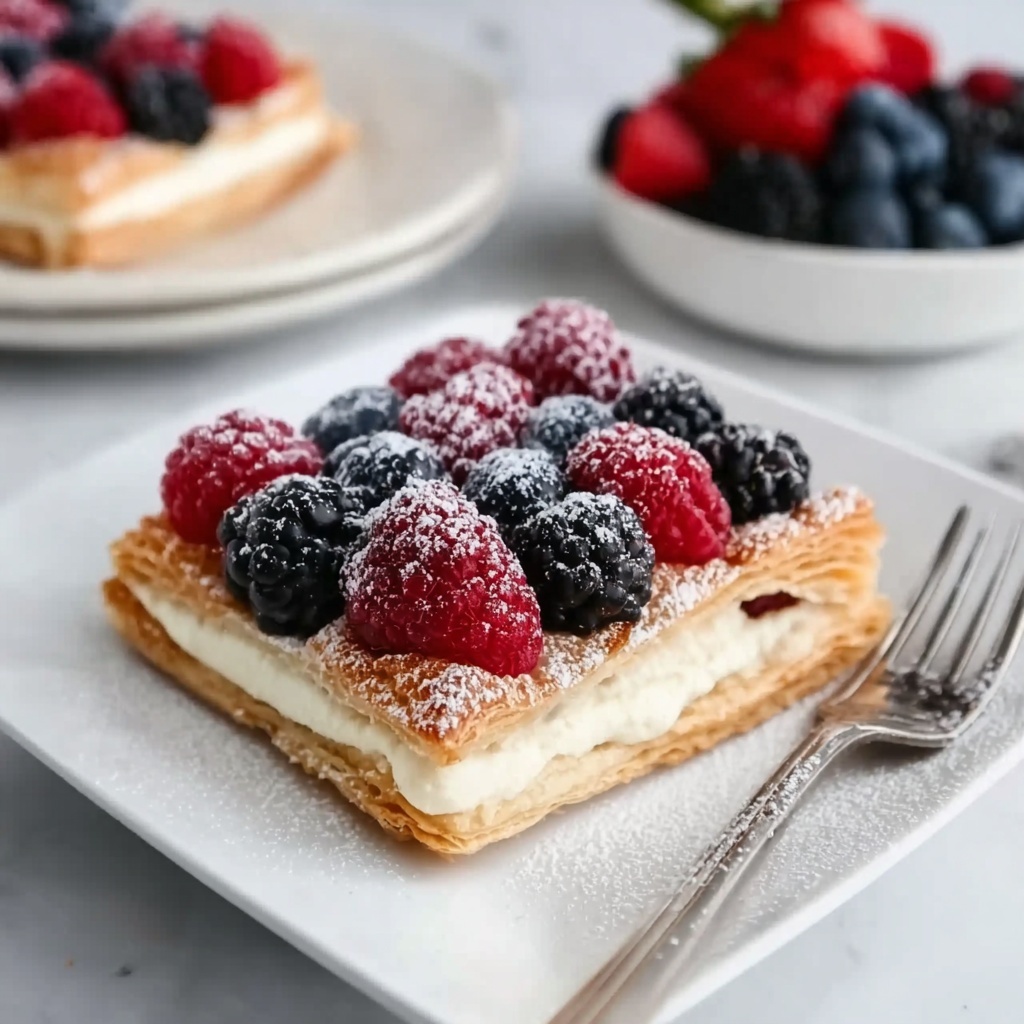 Berry Custard Puff Pastry Tart Recipe - Recipe Image