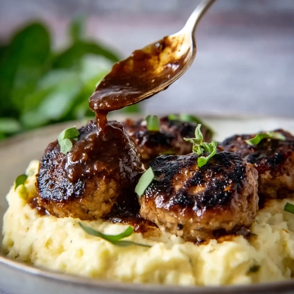 Hearty Salisbury Steak with Mushroom Gravy and Creamy Mashed Potatoes Recipe - Recipe Image