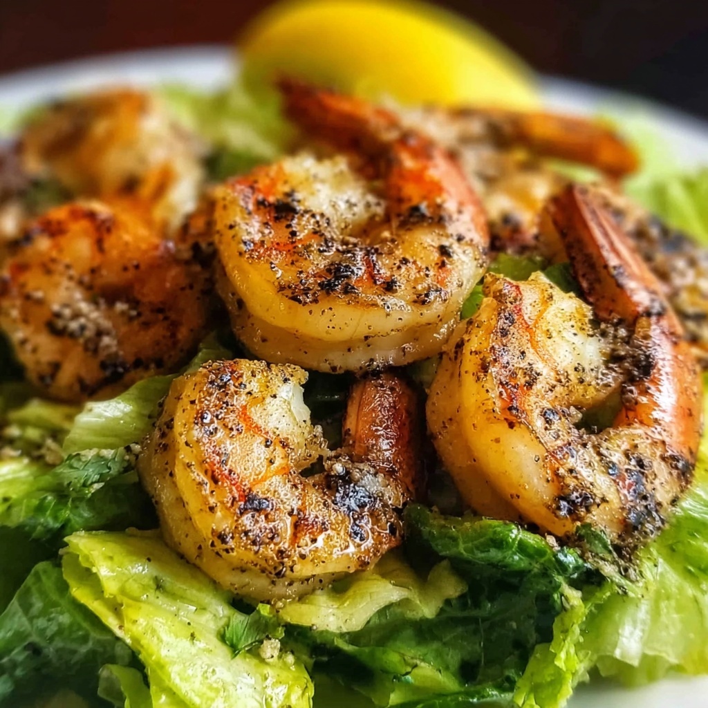 Hot Honey Blackened Shrimp Caesar Salad Recipe - Recipe Image