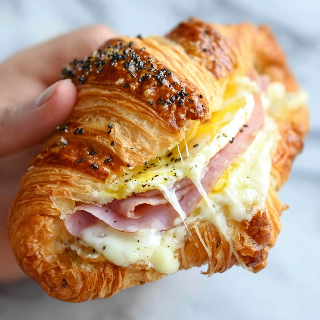 Savory Ham and Cheese Croissant Delights Recipe - Recipe Image
