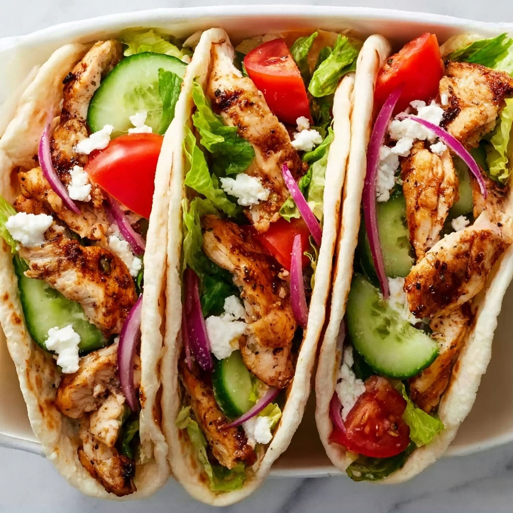 Chicken Pitas with Greek Yogurt Cucumber Sauce Recipe - Recipe Image