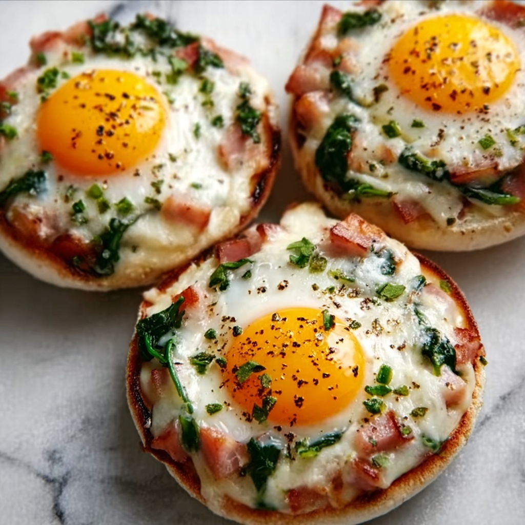 English Muffin Breakfast Pizzas Recipe - Recipe Image