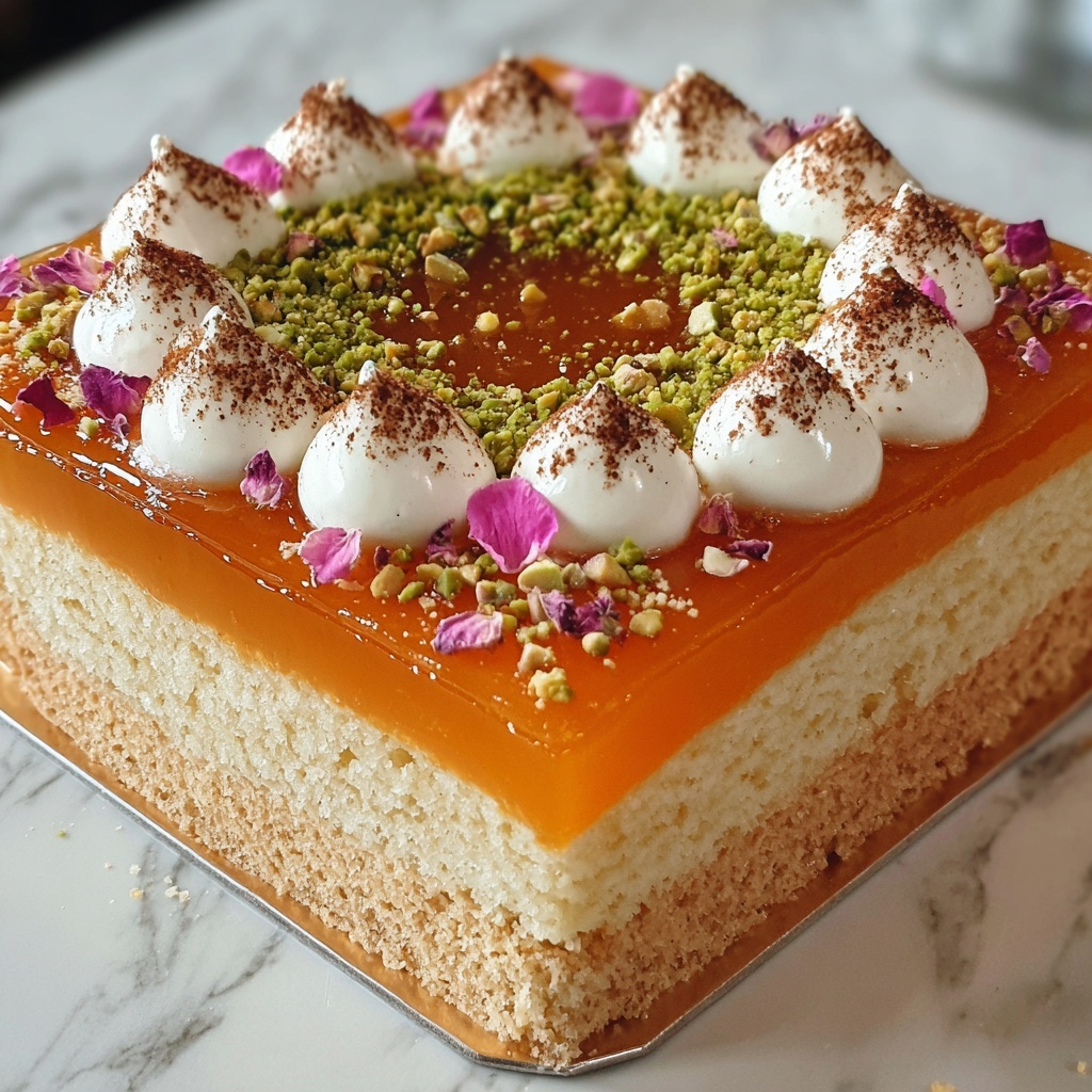 Semolina Cake With Cream (Basbousa) Recipe - Recipe Image