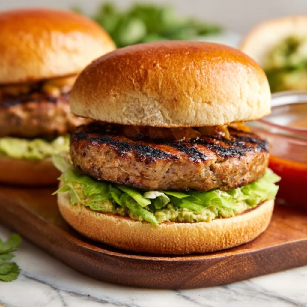 White Cheddar Chicken Burgers with Caramelized Onions Recipe - Recipe Image