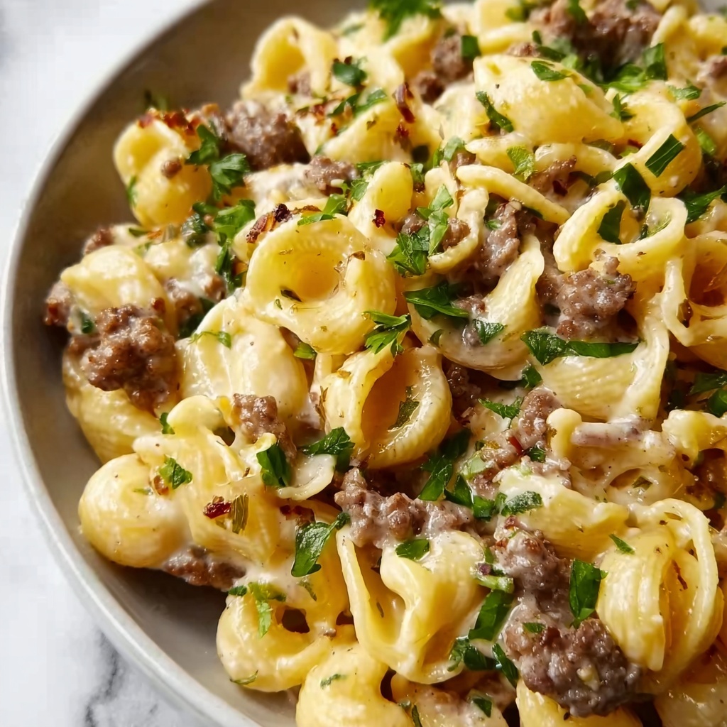 Philly Cheesesteak Pasta Recipe - Recipe Image