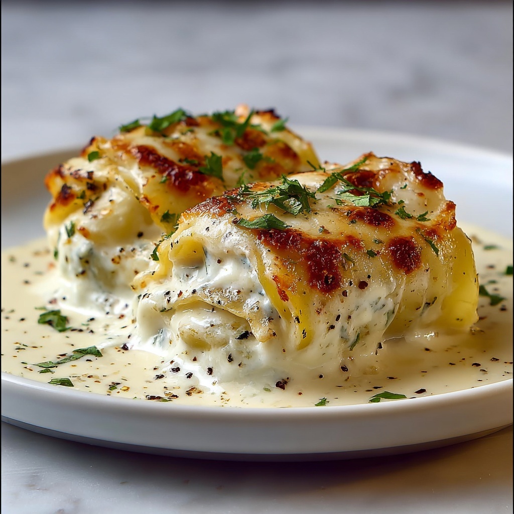Chicken Alfredo Lasagna Rolls: A Creamy Dreamy Recipe - Recipe Image