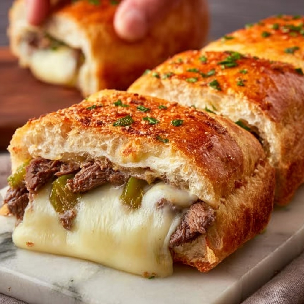 Philly Cheesesteak Stromboli Recipe - Recipe Image