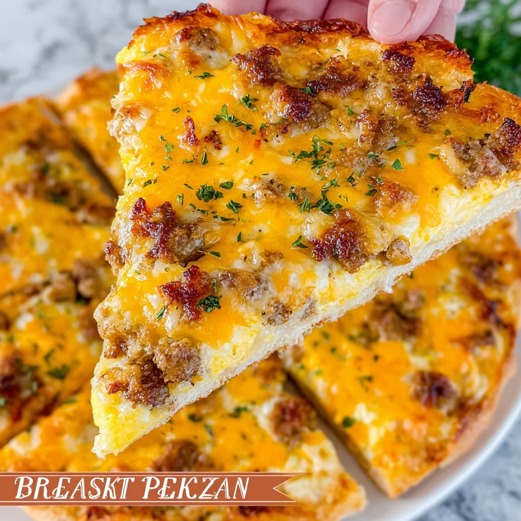 Breakfast Pizza with Sausage, Hash Browns, and Cheddar Recipe - Recipe Image