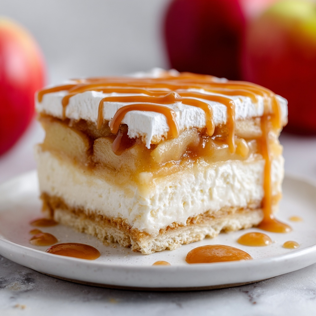 No-Bake Caramel Apple Eclair Cake Recipe - Recipe Image