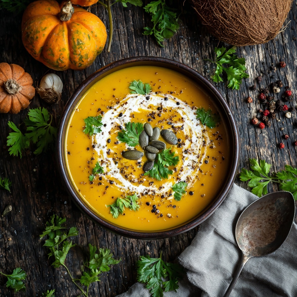 Coconut Curry Pumpkin Soup Recipe - Recipe Image