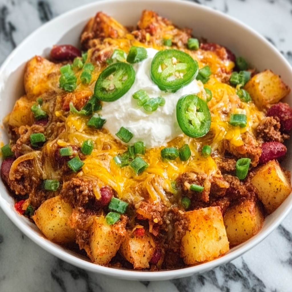 Chili Cheese Potato Skillet Recipe - Recipe Image