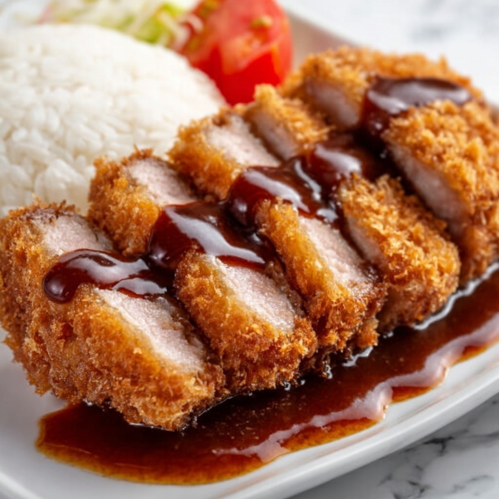 Crispy Chicken Katsu with Homemade Tonkatsu Sauce Recipe - Recipe Image