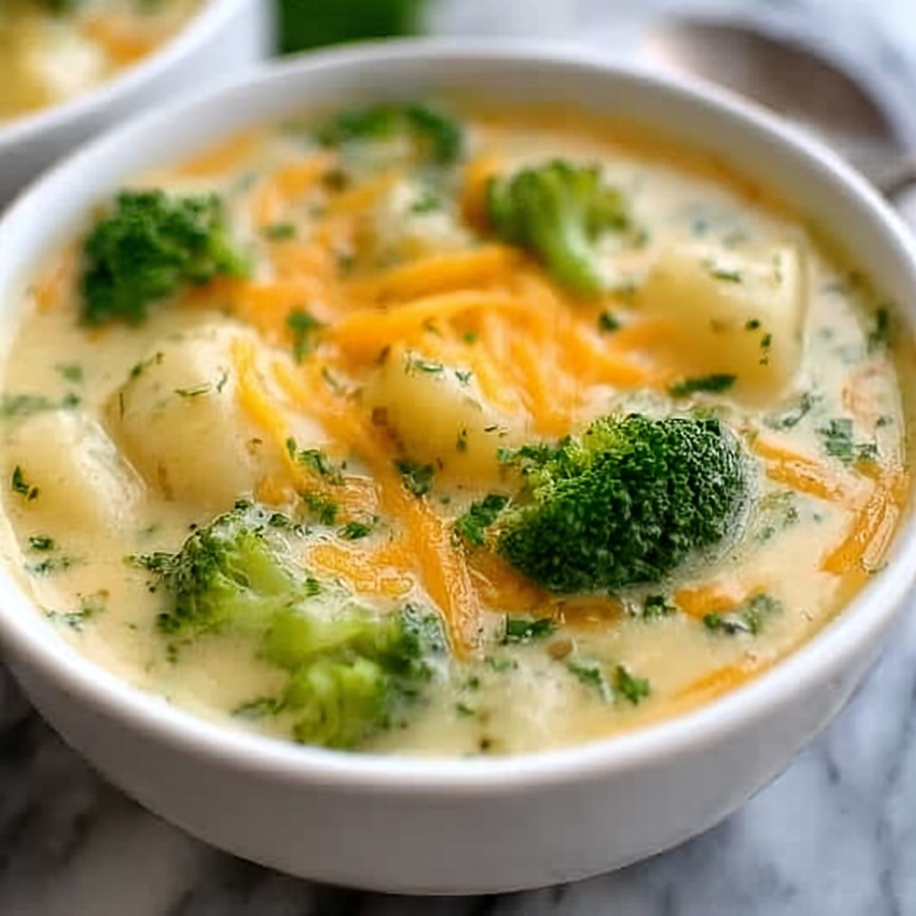 Crockpot Potato Broccoli Cheddar Soup Recipe - Recipe Image
