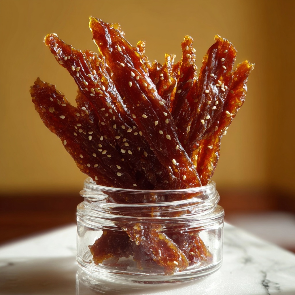 How to Make Irresistible Honey Garlic Chicken Jerky at Home Recipe - Recipe Image