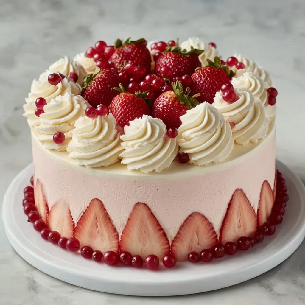 Vanilla Strawberry Ombre Cake Recipe - Recipe Image