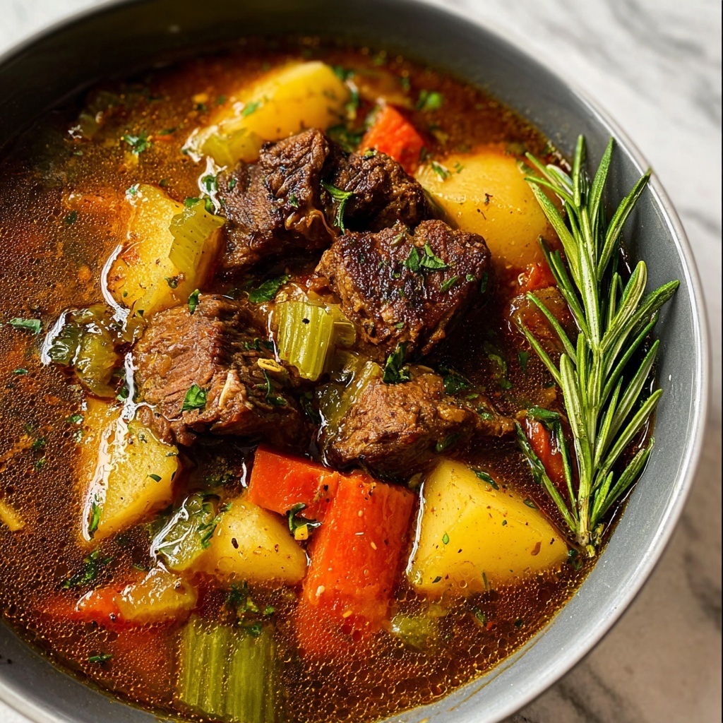 Pot Vegetable Soup with Stew Meat Recipe - Recipe Image