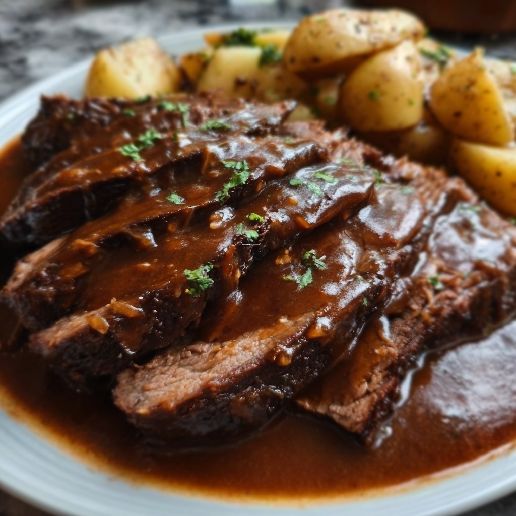 Slow Cooker Beef Brisket with BBQ Sauce Recipe - Recipe Image
