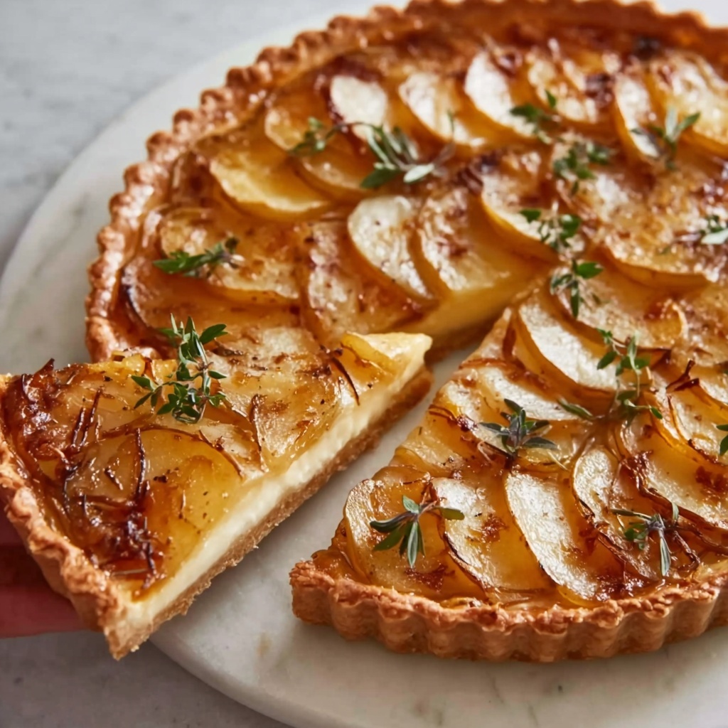 Caramelized Onion, Apple & Cheddar Tart Recipe - Recipe Image