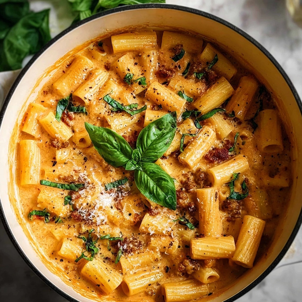 One Pot Creamy Hummus Pasta Recipe - Recipe Image