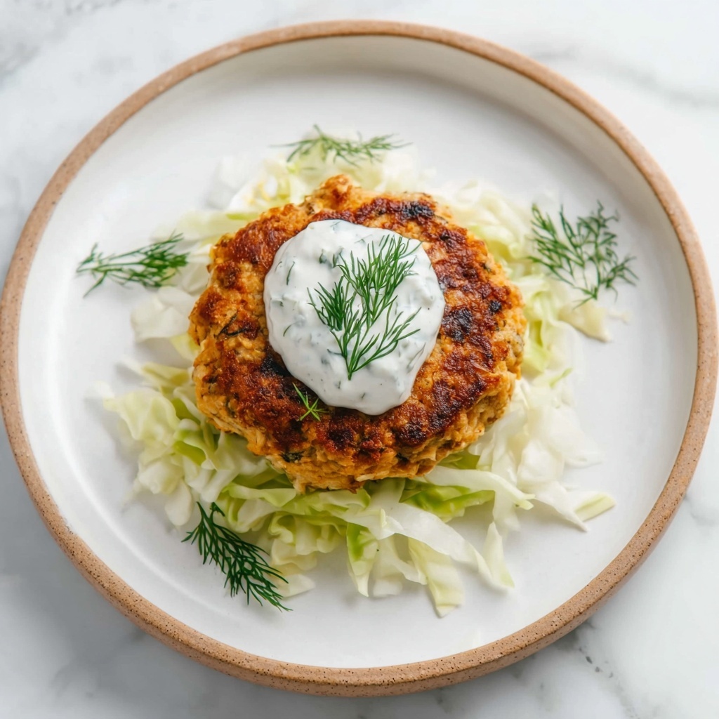 Salmon Burgers with Fresh Cabbage Slaw Recipe - Recipe Image