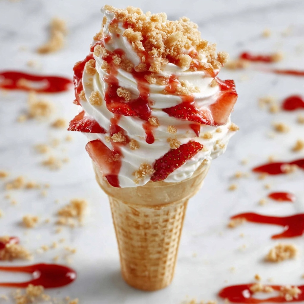 Strawberry Crunch Cheesecake Cones Recipe - Recipe Image