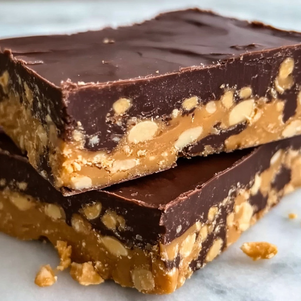 No Bake Chocolate Peanut Butter Protein Bars Recipe - Recipe Image