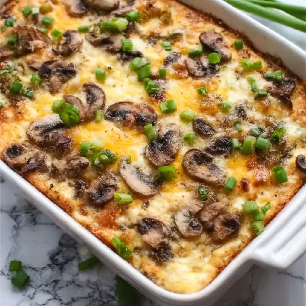 Overnight Asparagus Mushroom Strata Recipe - Recipe Image