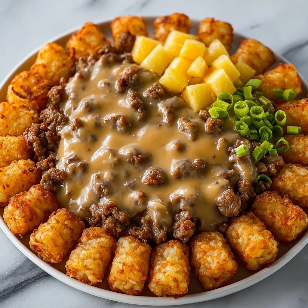 Tater Tot Breakfast Bowl with Sausage Gravy Recipe - Recipe Image