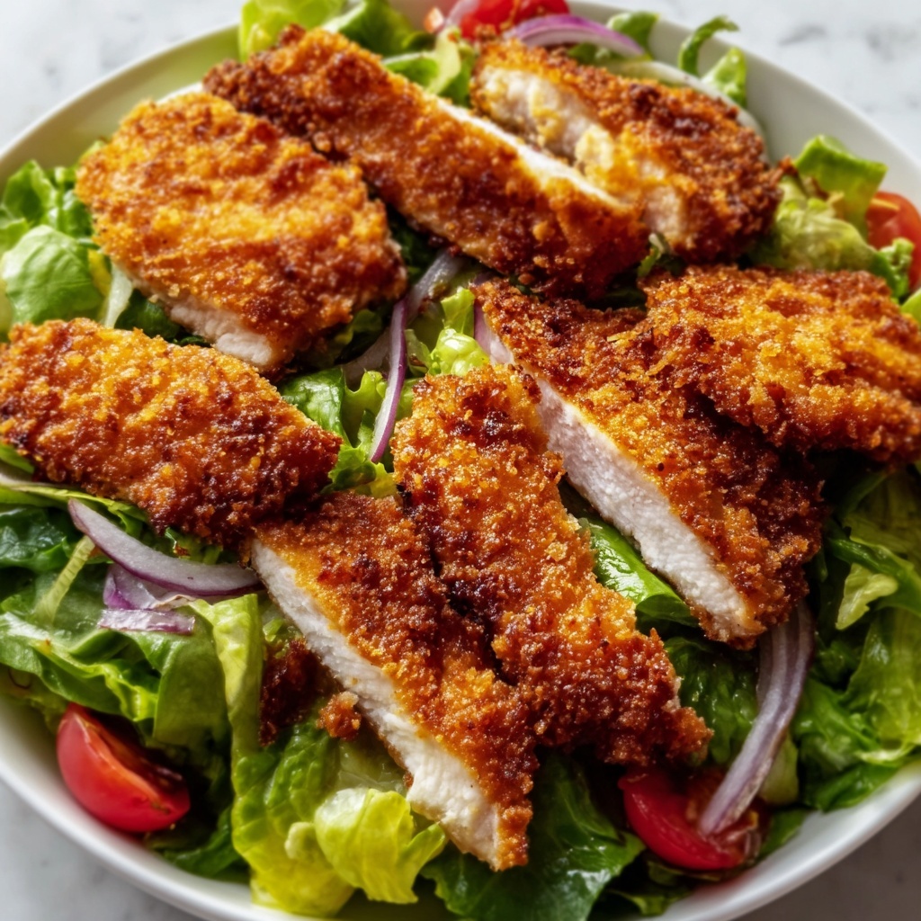 Air Fried Chicken Tender Salad with Honey Mustard Recipe - Recipe Image