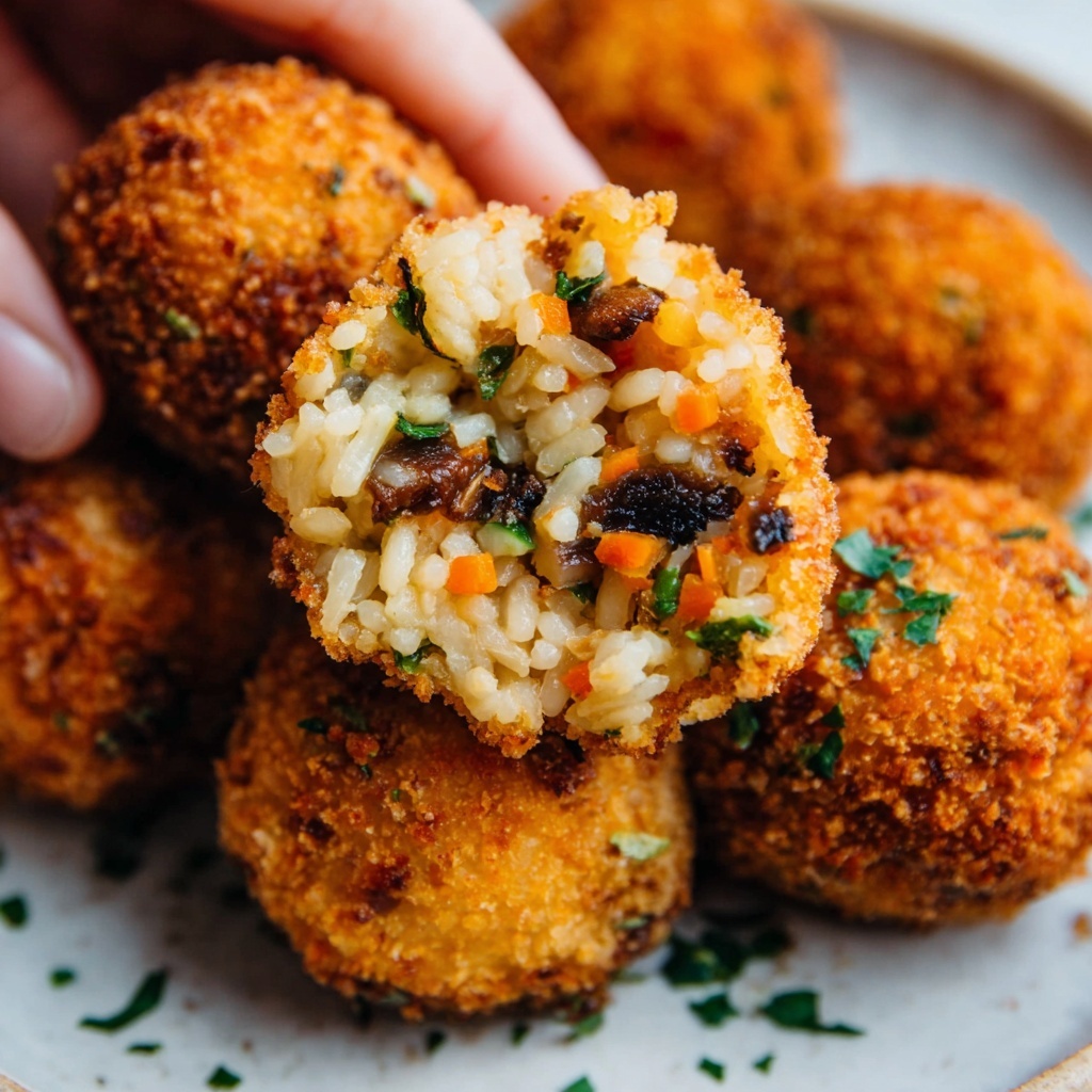 Creamy Vegetable Risotto Arancini with Gruyère and Marinara Dipping Sauce Recipe - Recipe Image