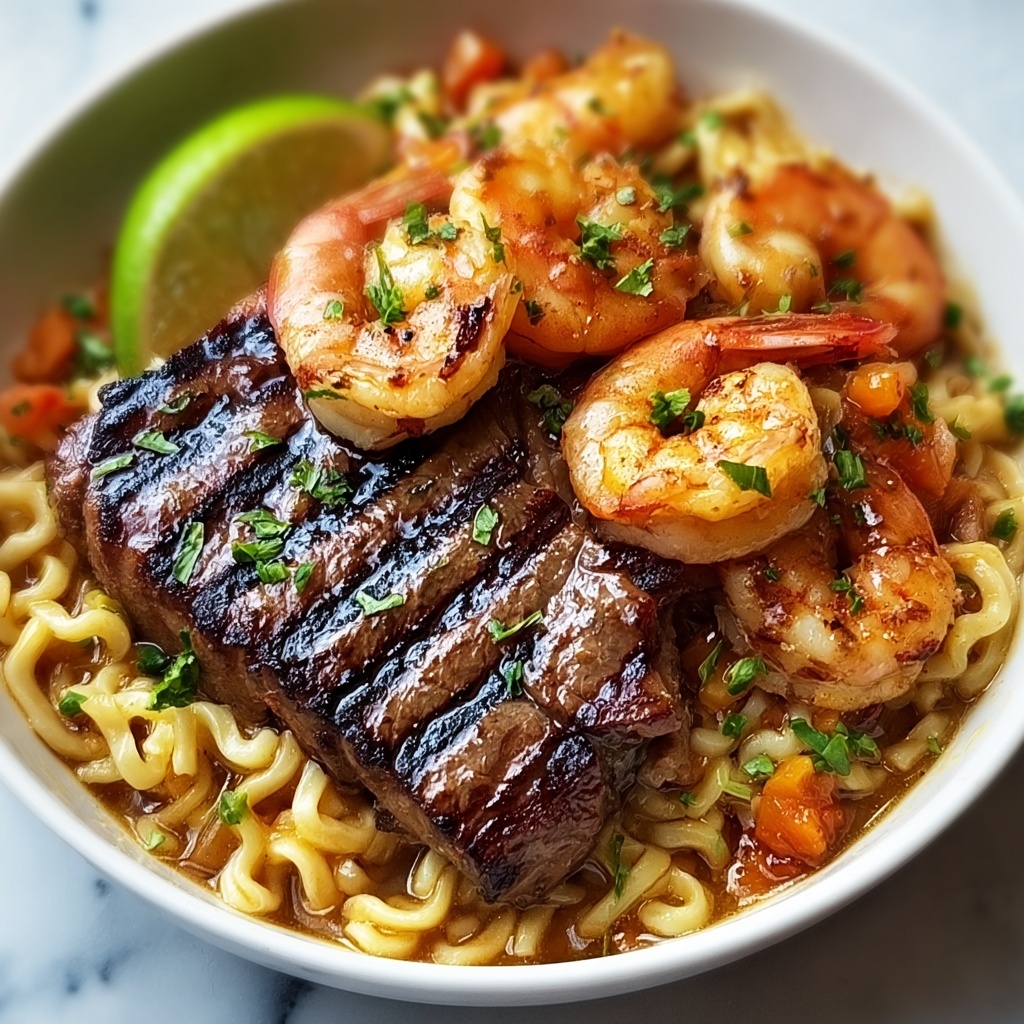 Steak & Shrimp Noodles Recipe - Recipe Image