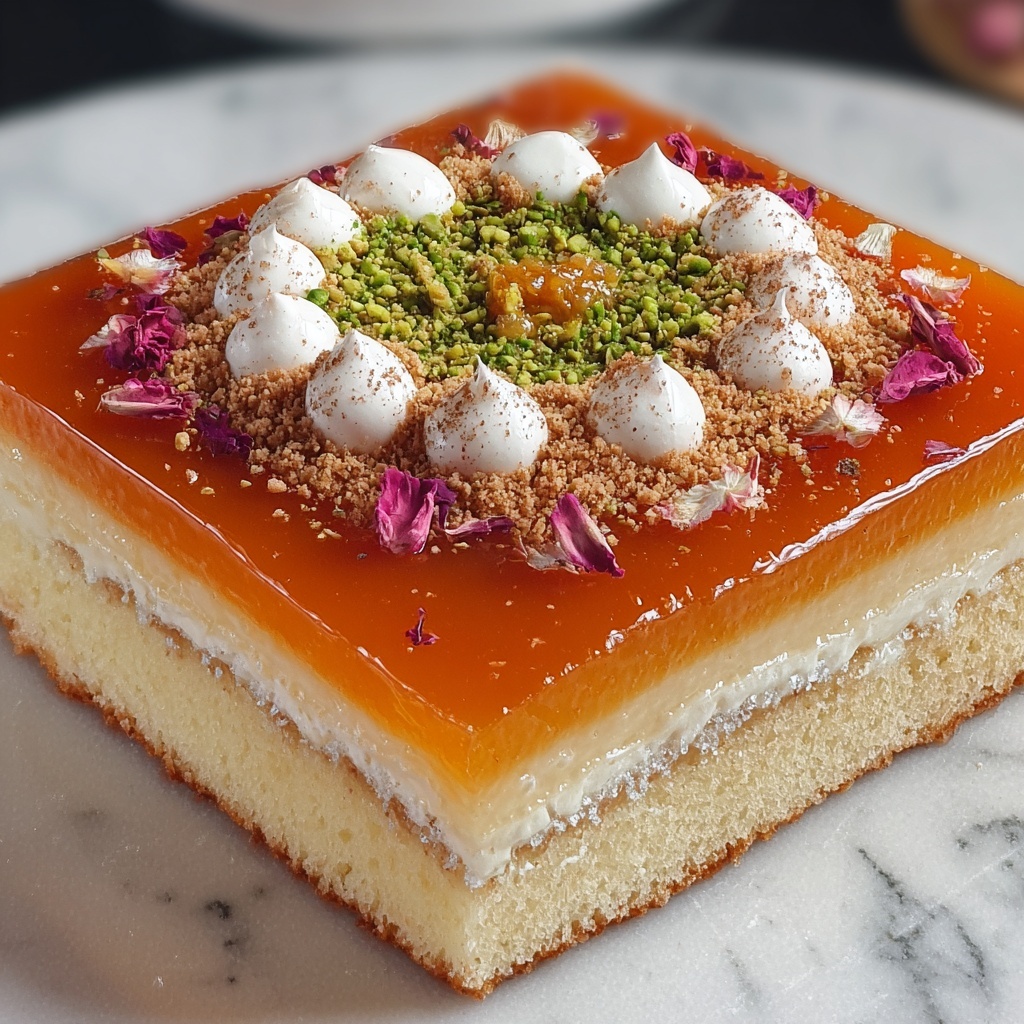 Semolina Cake With Cream (Basbousa) Recipe - Recipe Image