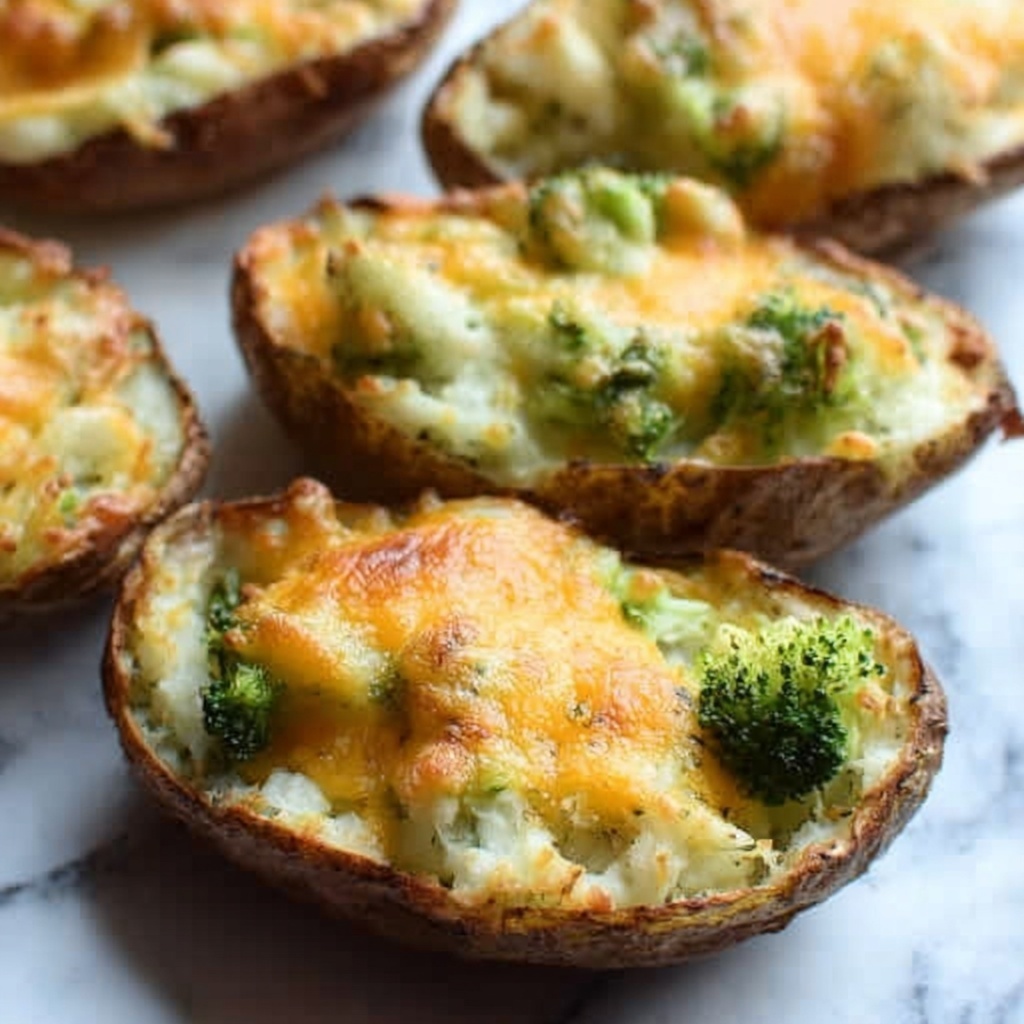 Broccoli and Cheddar Twice-Baked Potatoes Recipe - Recipe Image