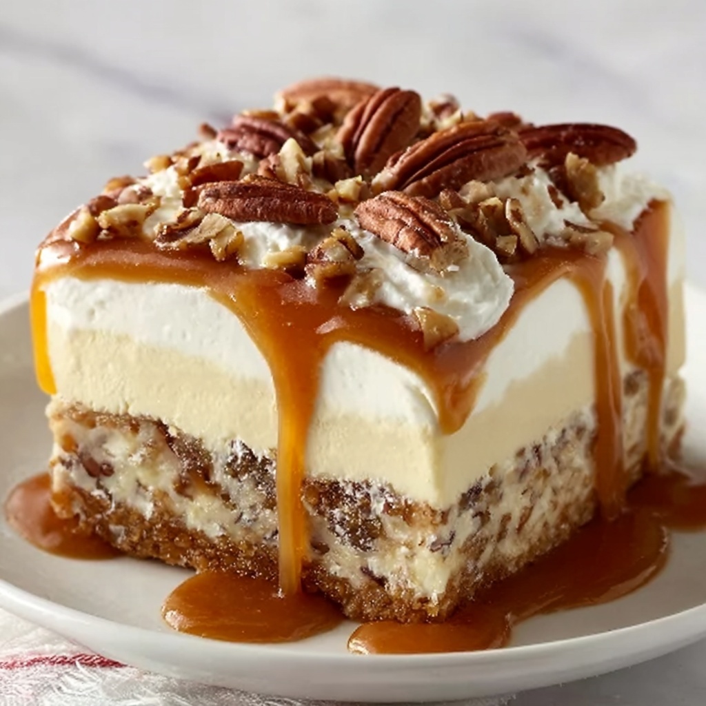 Butter Pecan Praline Poke Cake Recipe - Recipe Image